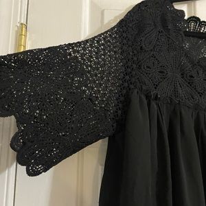NEW Plus size 2xl black lace babydoll dress